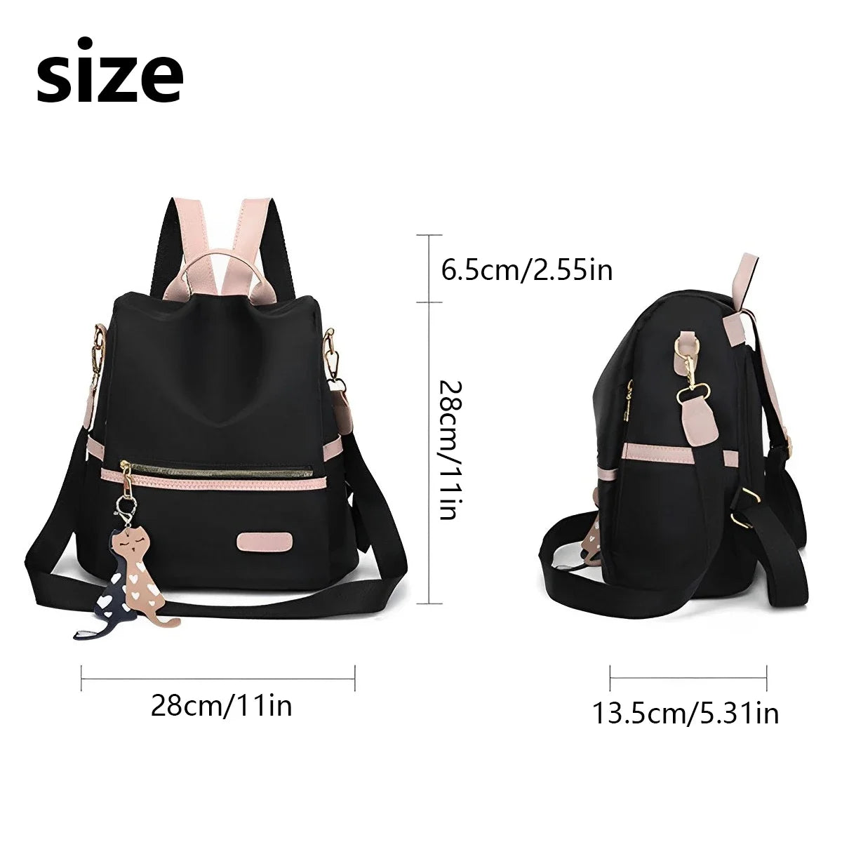 Women Backpack Waterproof Travel Organizer Casual Bag with Detachable Shoulder Strap Anti-Theft School Shoulder Bag New