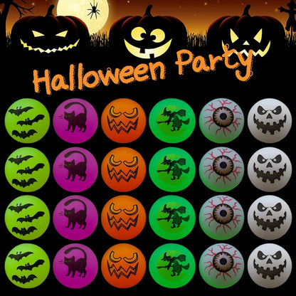 100/10Pcs Halloween Glow in The Dark Bouncing Balls Toy Kids Trick or Treat Gift Goodie Bag Filler Halloween Party Favors Supply