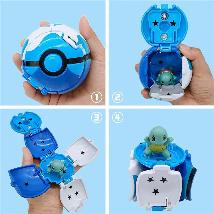 Pokemon Elf Ball Pokeball Anime Figure Cartoons Pikachu Charizard Piplup Kyogre Pocket Monster Pet Anime Action Model Toy Gifts