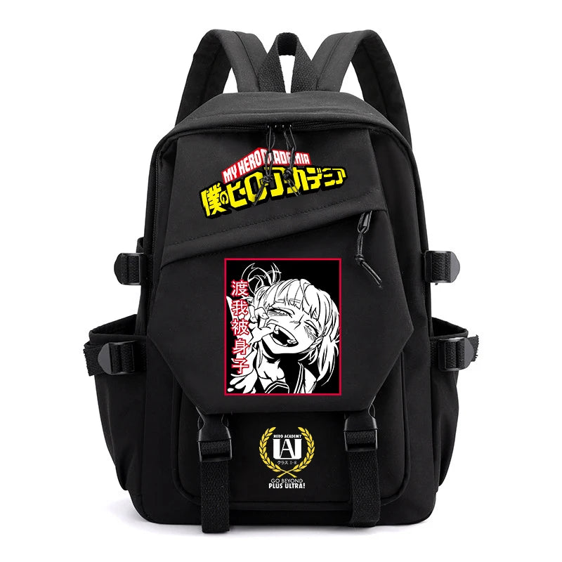 My Hero Academia cartoon backpack for primary and secondary school students black girl bag kids back to school gift