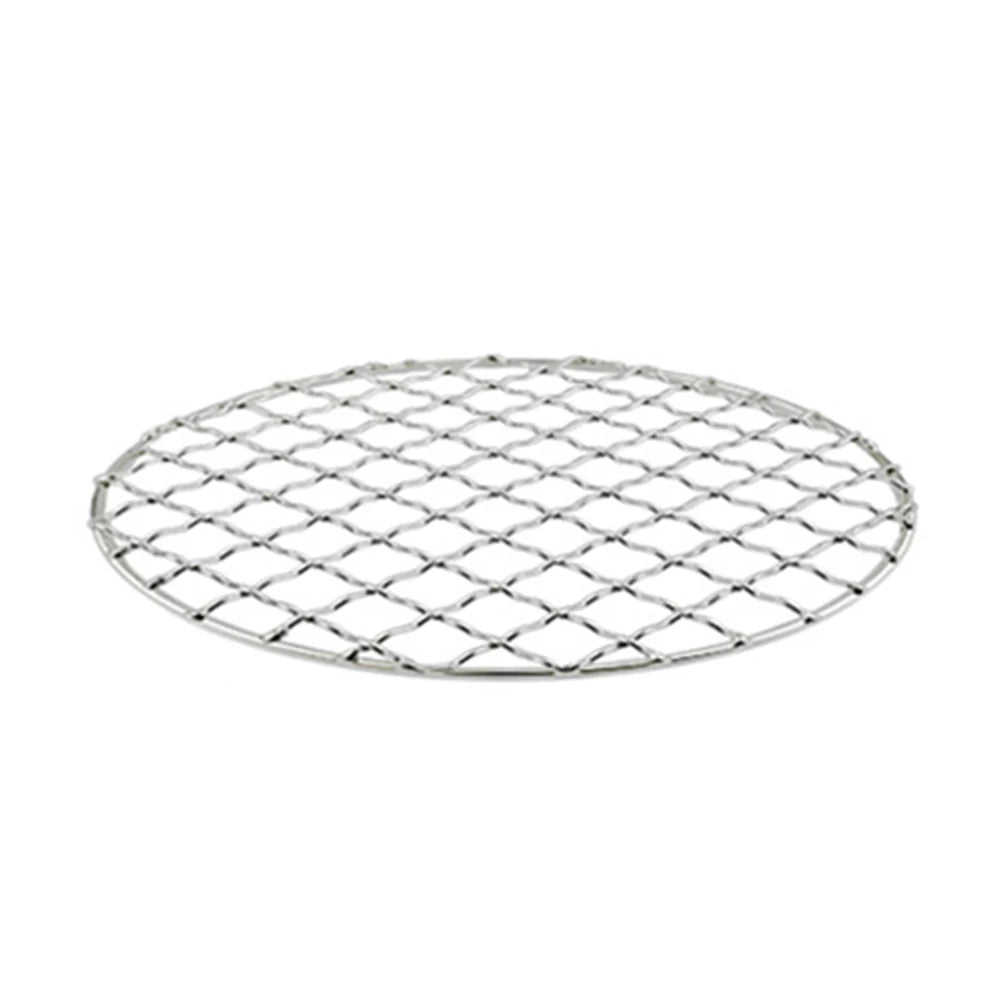 Stainless Steel Camping Grill Grate Mesh Pads Square Round Grilling Net Fire Cooking Outdoor Activities Traveling Picnic BBQ Pad