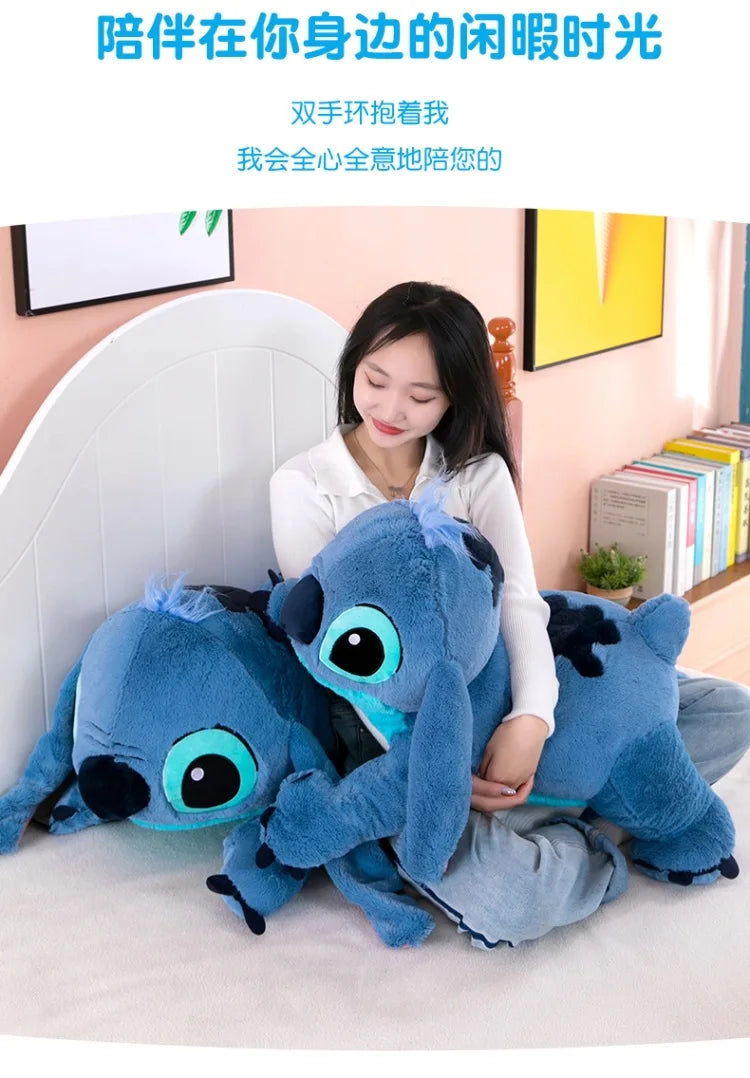 Puppy Stitch Doll Blue Stitch Plush Long Pillow Toys Girl Sleeping Leg Clamping Plushies Doll Children's Birthday Pillow Gift