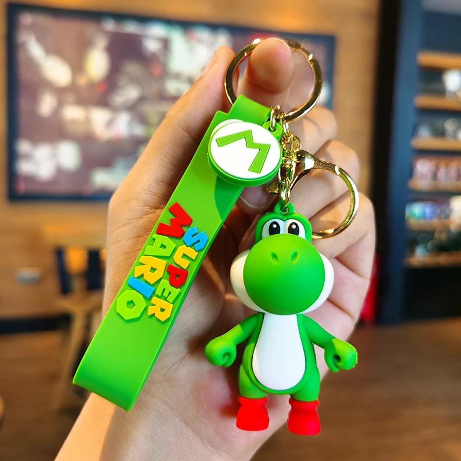 Super Mary Series Keychain Mario Bros Luigi Toad Yoshi Bowser Action Figure Model Decorations Cartoon Doll Pendant Toys Gift