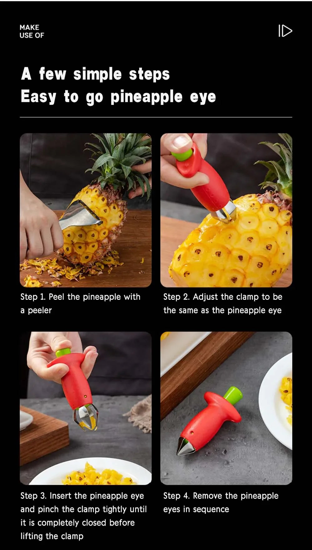 Strawberry Huller Pineapple Cutters Novel Tomato Stalks Remover Fruit Core Remover Strawberry Leaf Cleaner Kitchen Gadgets