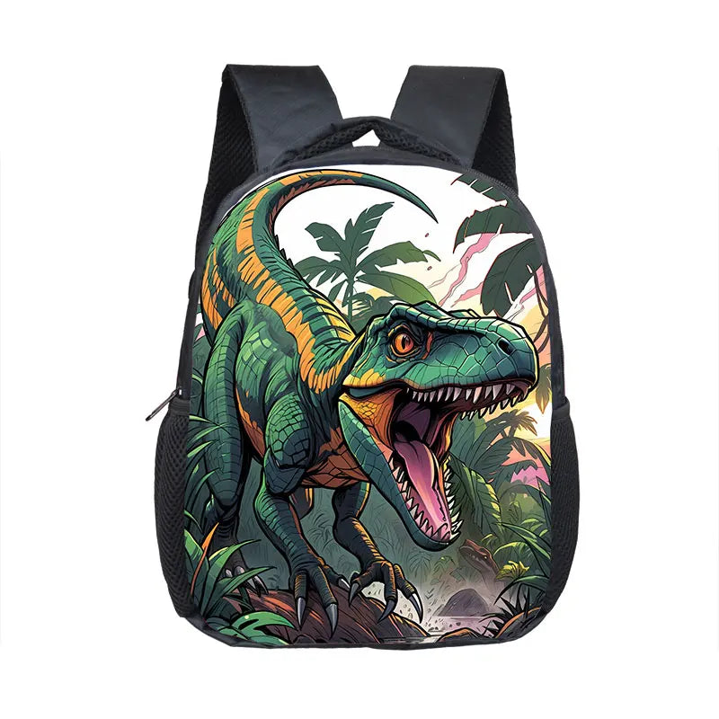 12 Inch Cute Dinosaur Print Backpack for 2-4 Years Old T-rex Skeleton Kids School Bag Kindergarten Girls Toddler Bookbags Gift