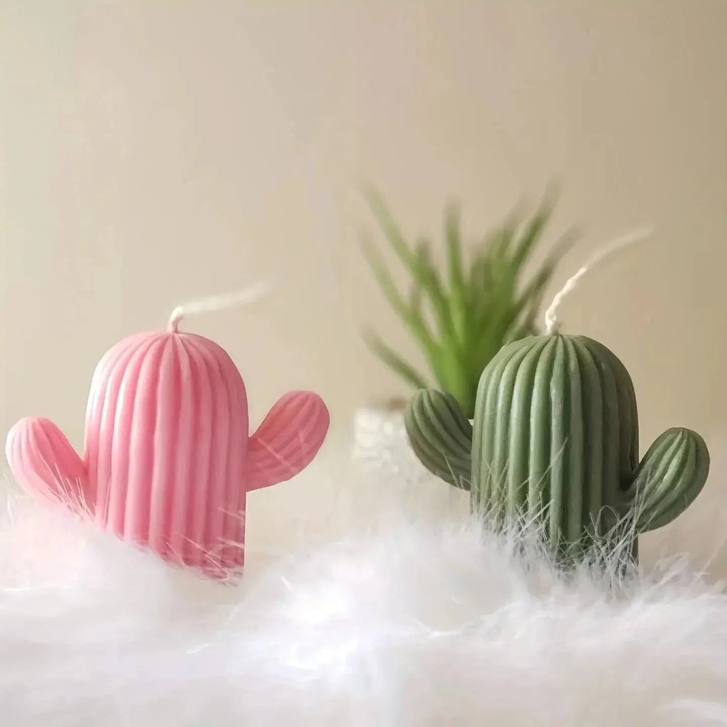 1pc Cactus Shape Candle Making Silicone Mold - 3D Succulent Molds for DIY Handmade Candle, Cake Decor, and Clay Crafts