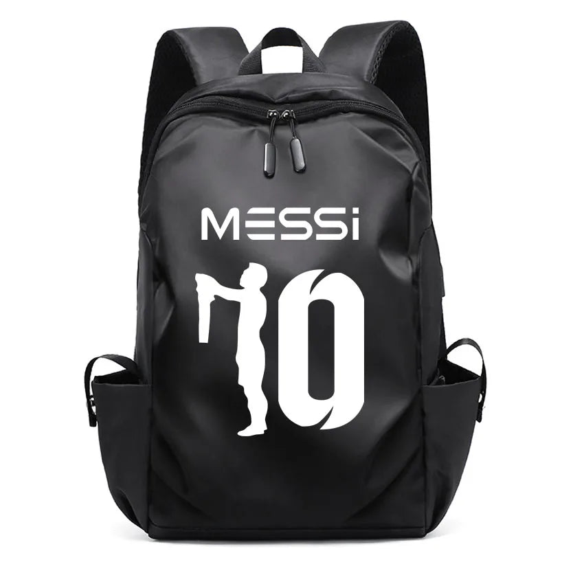 Football Super Stars MES SI Backpack Boy Girl Unisex College Student Backpack Women Men Laptop Teens Student USB Port Rucksack