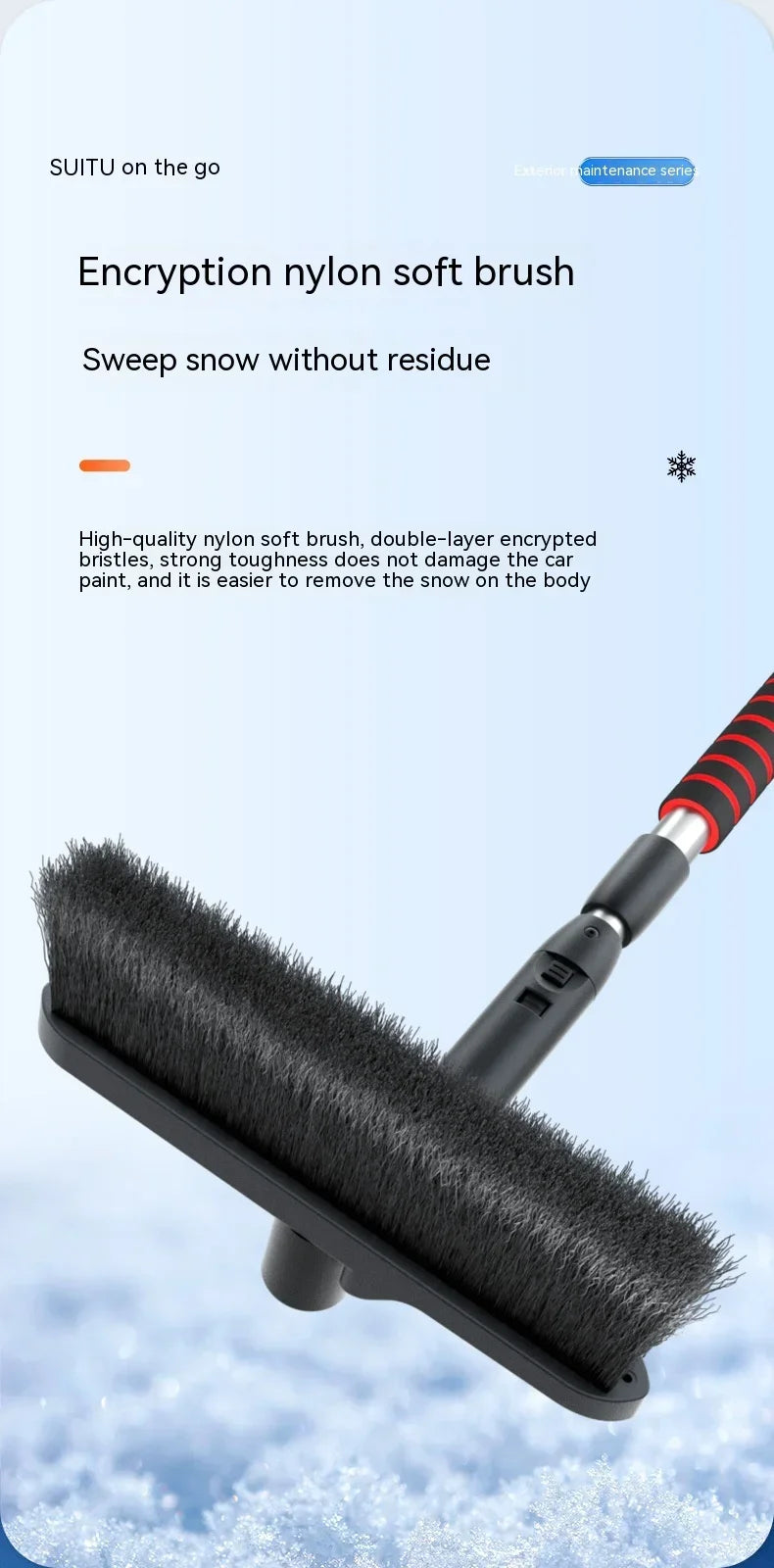 Car Snow Shovel Extendable Ice Scraper Snow Brush Detachable Windshield Snow Remove Broom Winter Auto Cleaner Tool Accessories