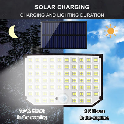 Solar Light Outdoor 328/348 LED Integrated Super Bright Motion Sensor Strong Power IP65 Waterproof 3 Working Modes Garden Wall