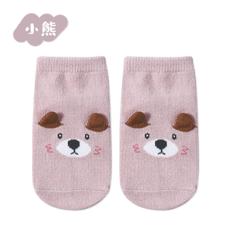 4Pairs/lot Anti-slip Baby Socks Cute Animal Cartoon Baby Boy Girls Sock Infant Children's Floor Socks 0-3 Years Old