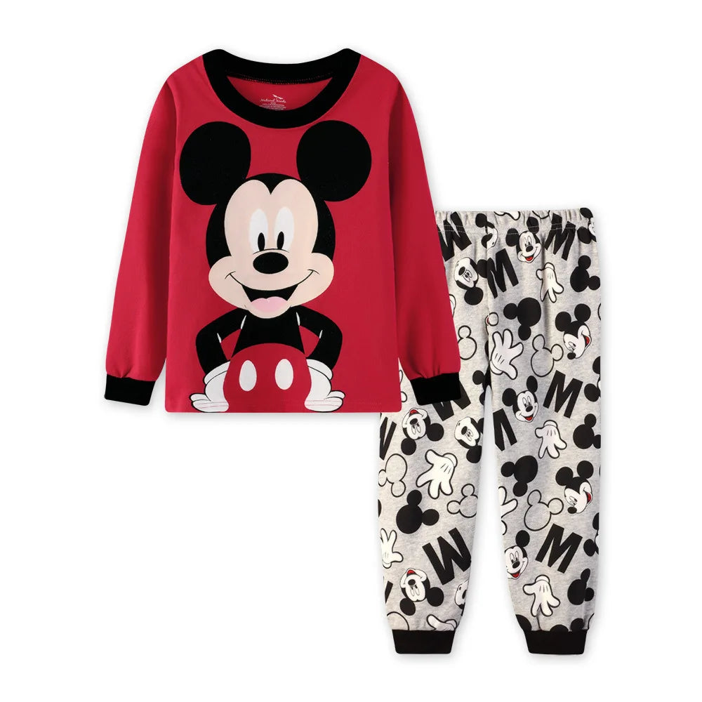 New Spring Autumn Children's Clothing Set Mickey Minnie girl boy Sleepwear Kids Pajamas Set Baby Girls Cotton Cartoon Pyjamas