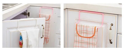 Towel Rack Hanging Holder Organizer Bathroom Kitchen Cabinet Cupboard Hanger Kitchen Bathroom Accessories Gadgets Cooking Tools