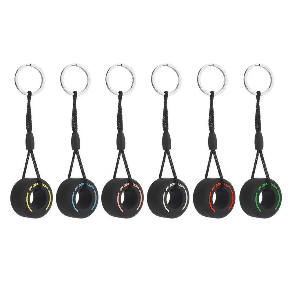 Luxury Mini F1 Racing Tire Keychain Car Key Accessories PVC Tyre Pendant Bag Charm Men's Gadgets Gifts For Friends Car Lovers