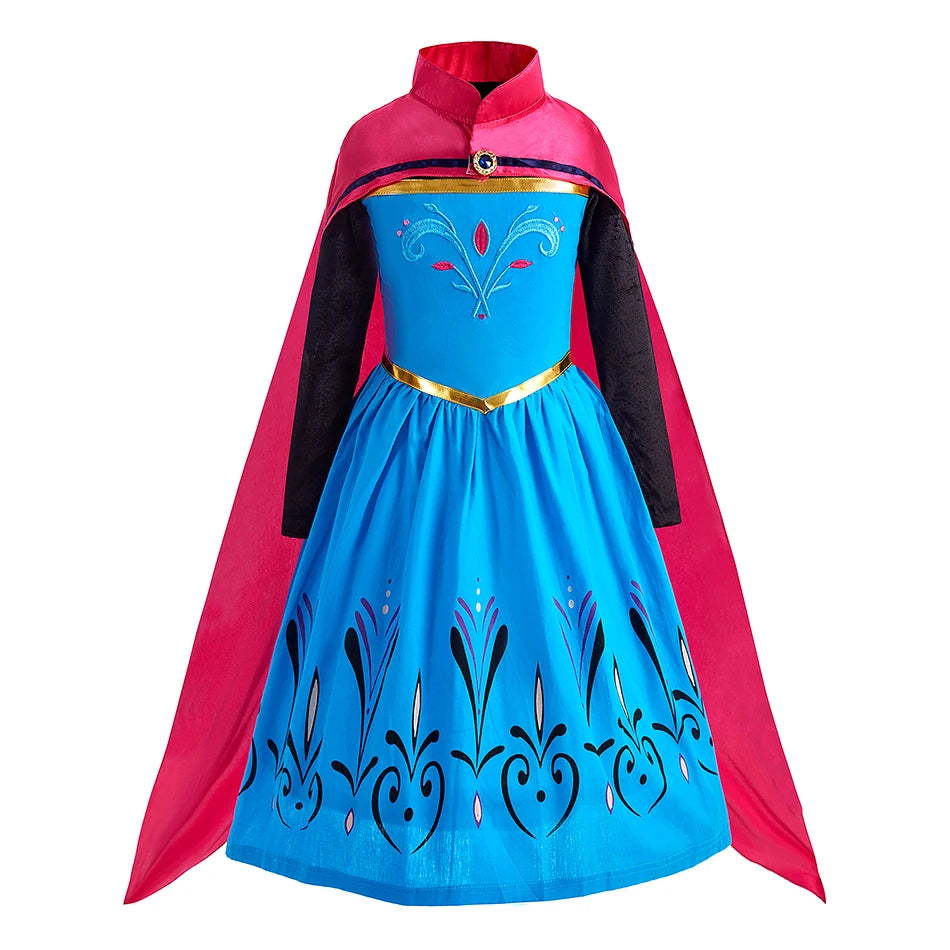 Girls Elsa Anna Dress Children Princess Carnival Dress Kids Jasmine Rapunzel Pageant Flower Disguise Cosplay Christmas Costume