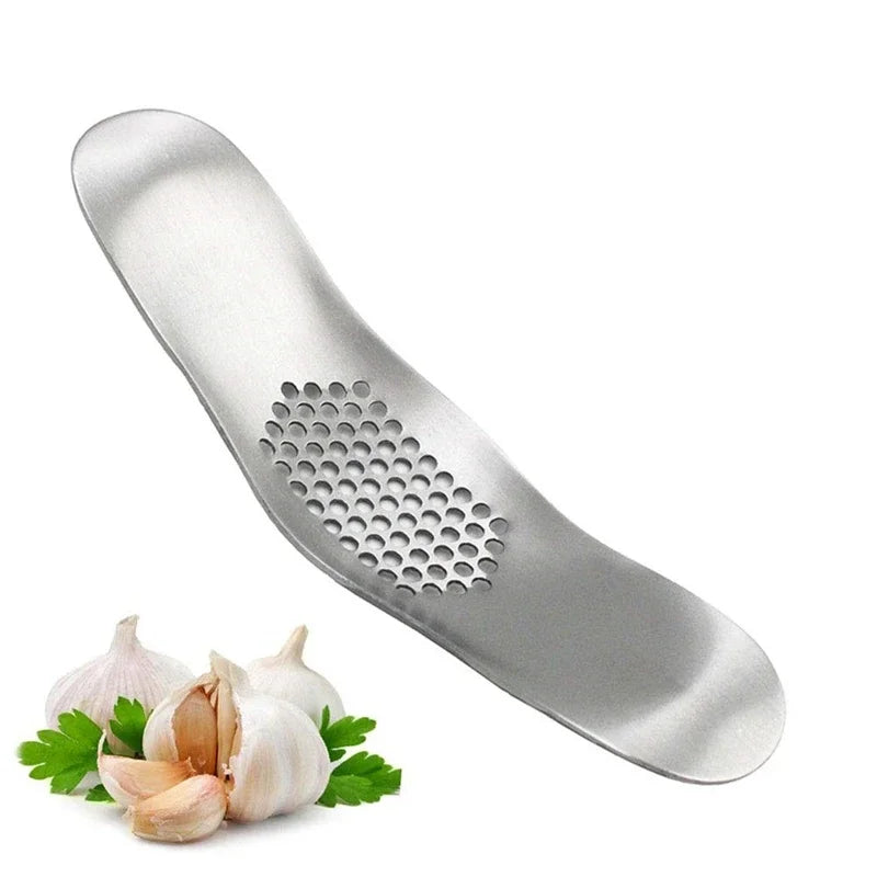 Kitchen Gadget Curved Garlic Press Stainless Steel Multi-function Manual Garlic Creative Cloves Kitchen Garlic Press Tool