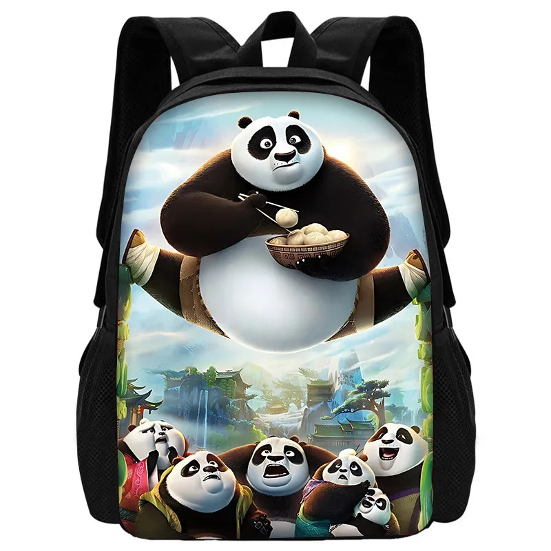 Cartoon Kung Fu Panda Child School Backpack With Shoulder Bag Pencil Bags School Bags for Boys Girls Best Gift