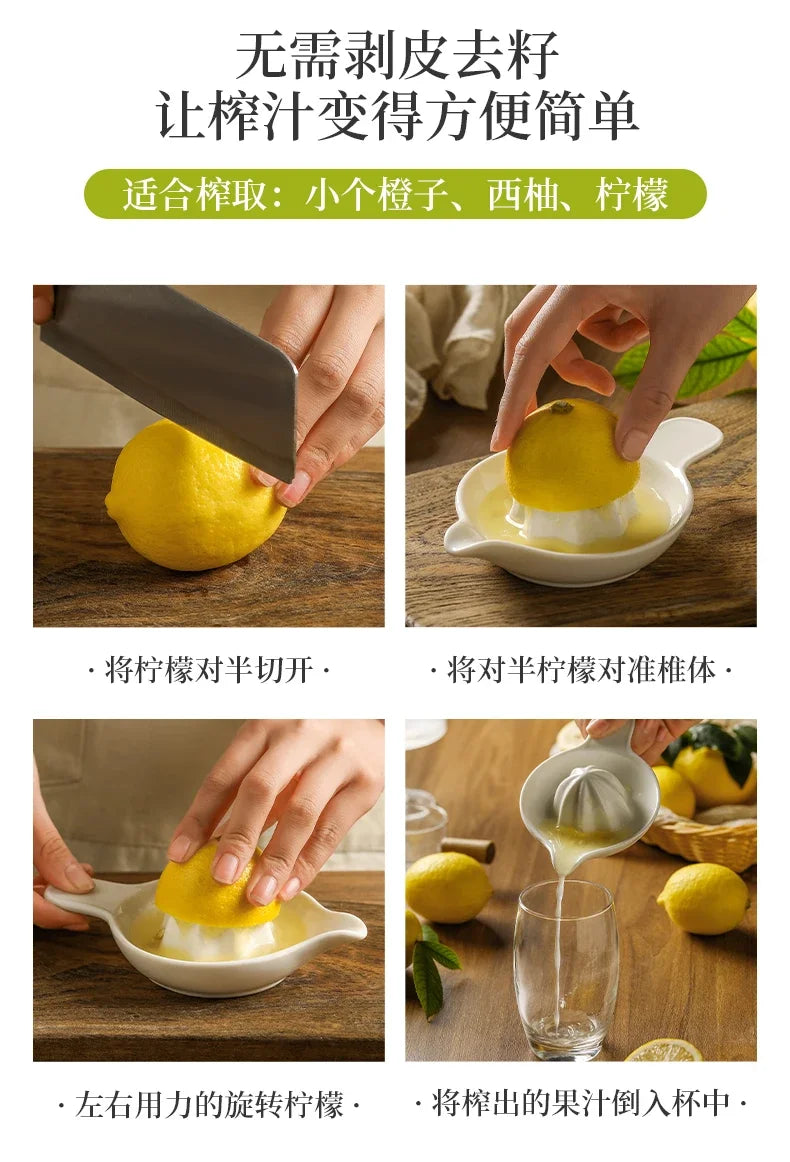 New Hand Operated Juicer Household Orange Juice Cup Ceramic Juice Squeezer Lemon Juice Squeezer Kitchen Gadgets and Accessories