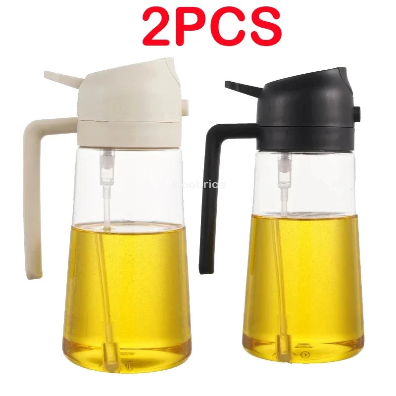 2 in 1 Spray for Olive Oil Spray Sprayer Dispenser Bottle Comfortable Handle Design for Barbecue Air Frying Pan Oven Camping