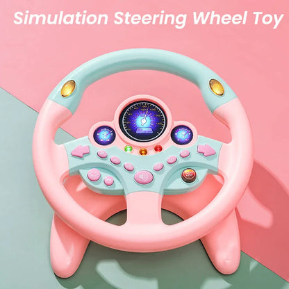 Kids Electric Simulation Steering Wheel Toy With Light And Sound Educational Children Co-Pilot Children'S Car Toy Vocal Toy Gift