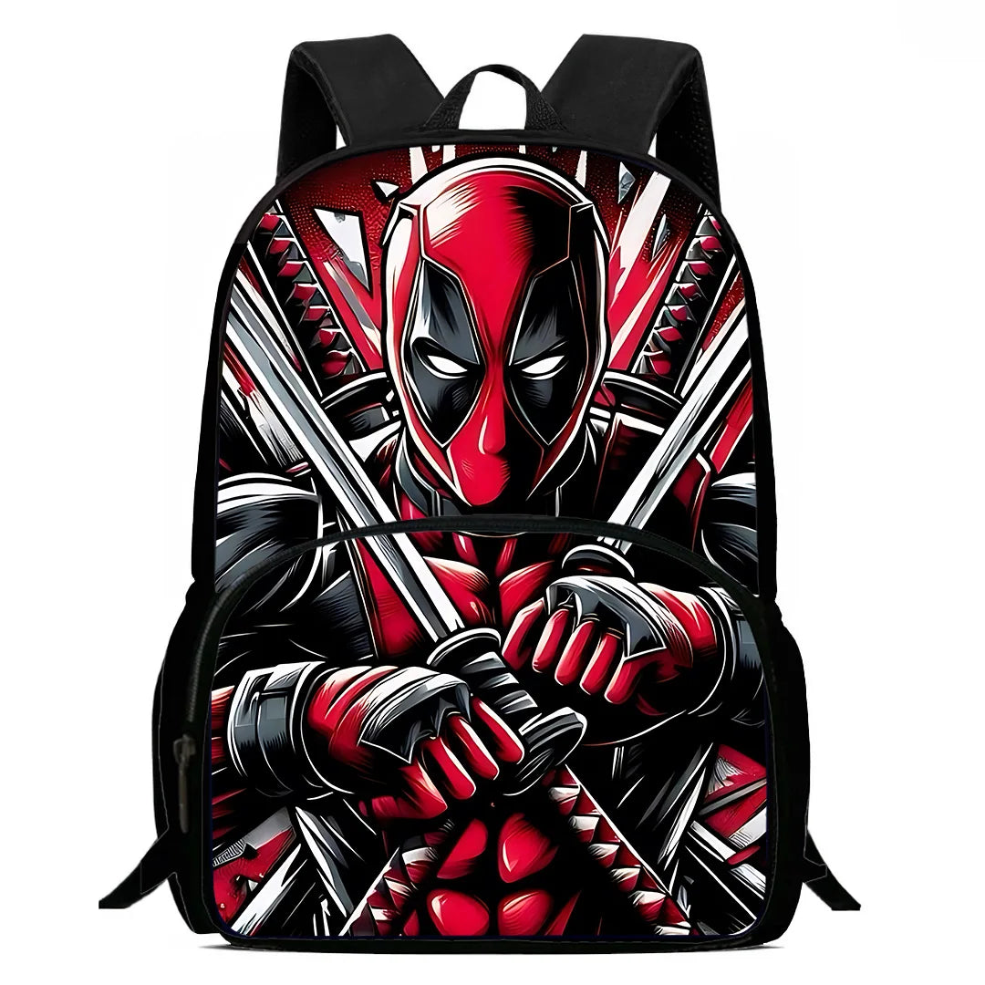 3Pcs Set Deadpools Heroes Child Backpacks Shoulder Bag Pencil Case Pupil Large Capacity School Bags for Boys Girls Best Gift