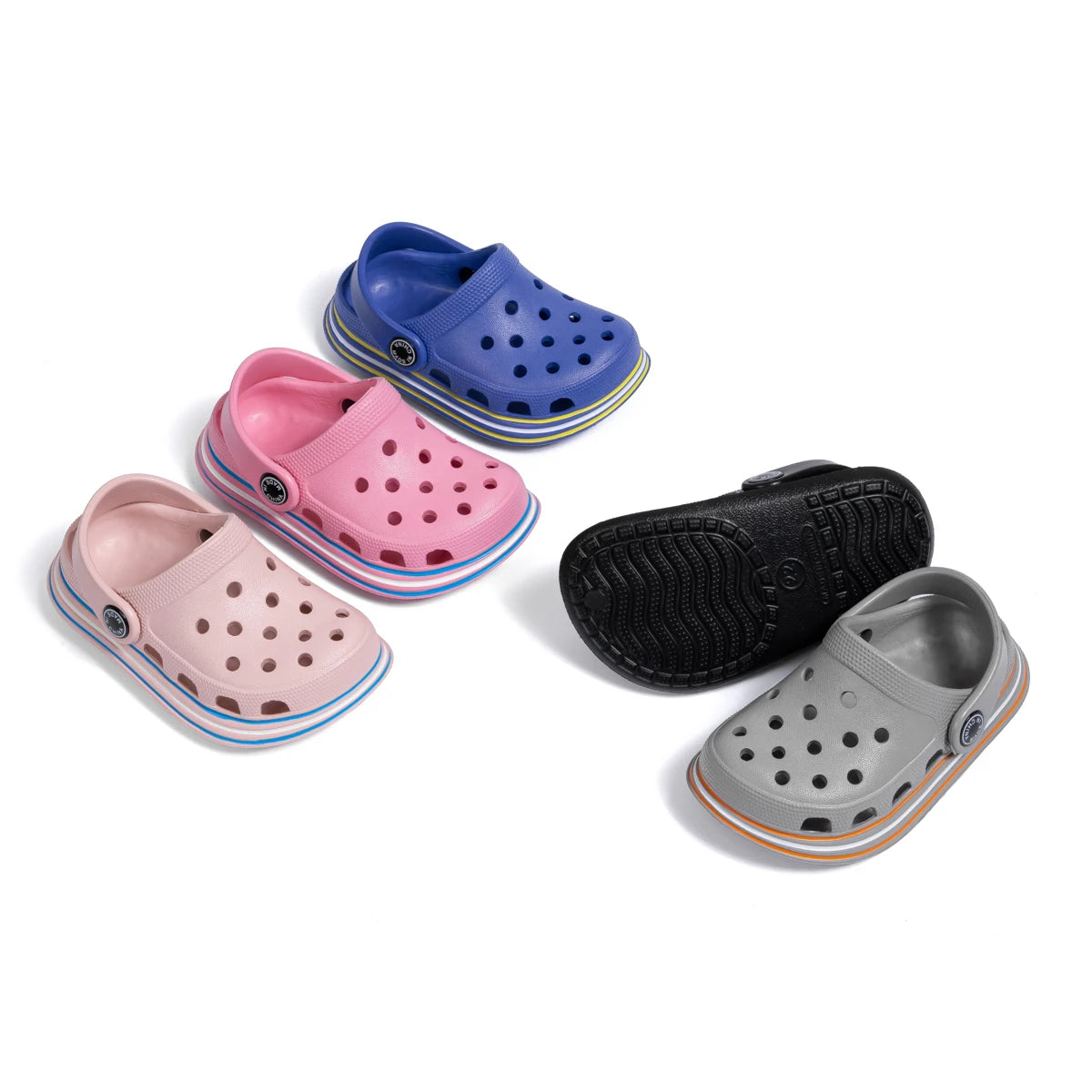 Children's Summer Classic Garden Shoes EVA Anti-slip Soft Bottom Kids Cave Shoes Solid Color Breathable Home Indoor Slippers