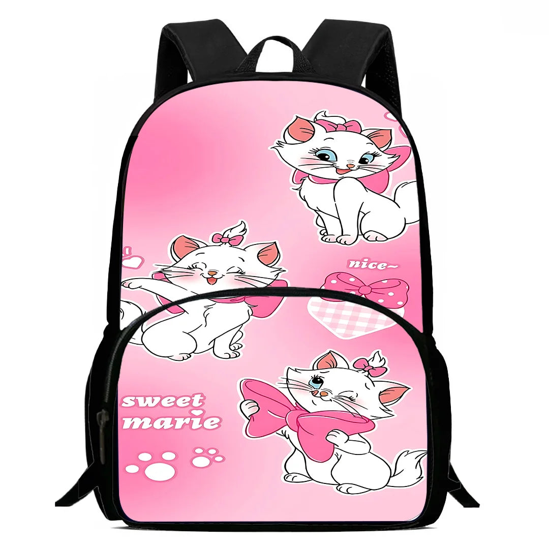 3Pcs Set  Disneys Marie Cat Child Backpacks Shoulder Bag Pencil Case Pupil Large Capacity School Bags for Boys Girls Best Gift