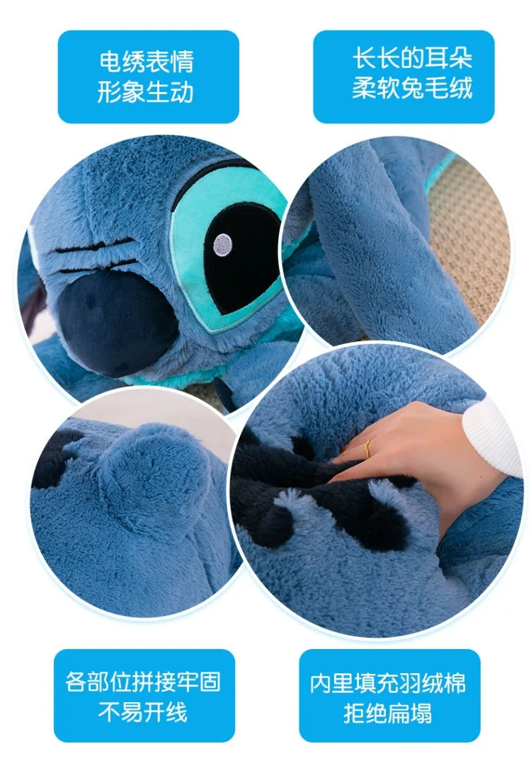 Puppy Stitch Doll Blue Stitch Plush Long Pillow Toys Girl Sleeping Leg Clamping Plushies Doll Children's Birthday Pillow Gift