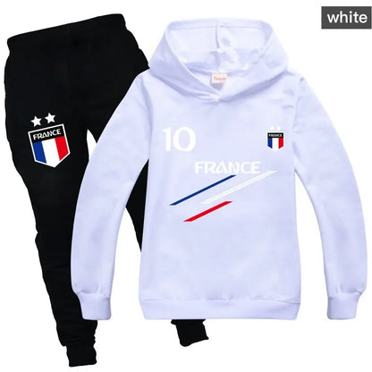 New Kids Clothes Baby Boys France Football 10 Tracksuit Tops Pants 2PCS Children Boy Spring Autumn Outfits Girls Sets 2-15 Years