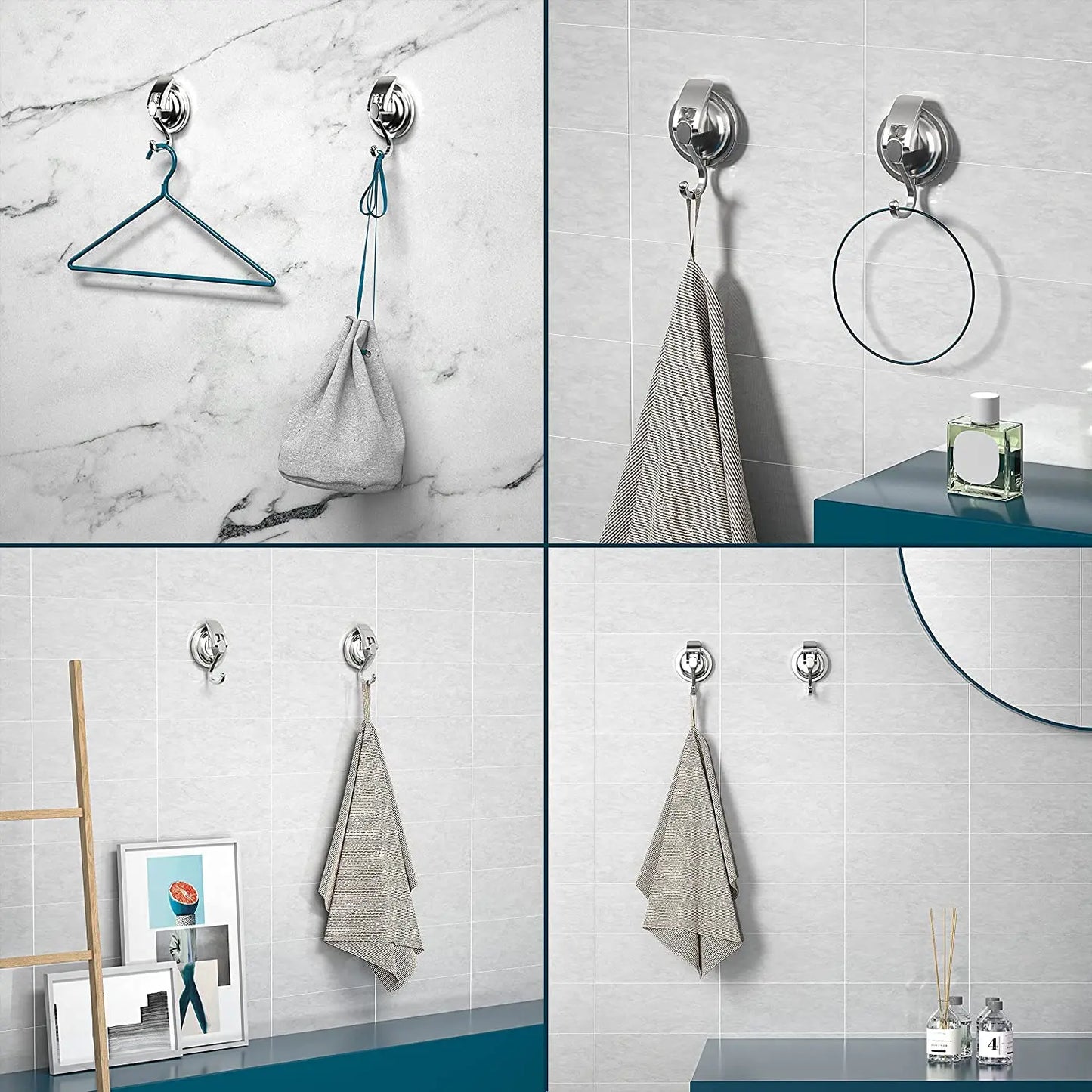 Suction Cup Hooks for Shower Heavy Duty Vacuum Shower Hooks for Inside Shower Super Suction for Kitchen Bathroom Restroom 1pc