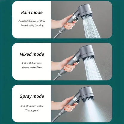 4 Modes Shower Head High Pressure Showerhead One-Key Stop Water Massage Shower Head With Filter Element Bathroom Accessories