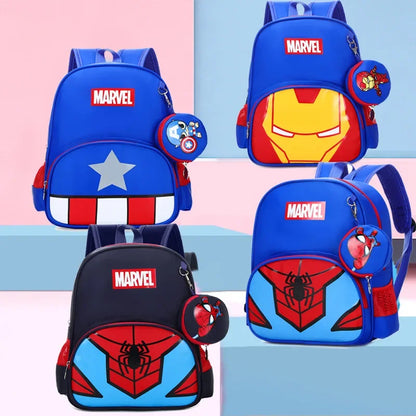 New Disney Backpacks For Children Cartoon Spider Captain Boys Shoulders Bags Students Fashion Schoolbags Large Capacity