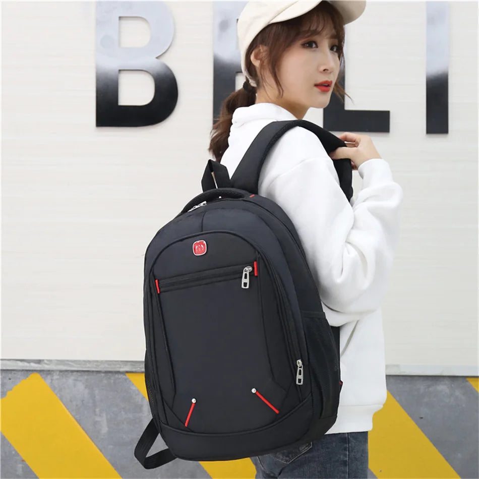 Large-capacity Student School Bag Casual Solid Color Backpack Material Oxford Men Women Backpack Multi-functional Simple Bag