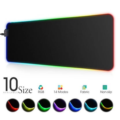 Large Game RGB Mouse Pad Chinese Dragon Gaming Accessories HD Print Computer Keyboard LED Mousepad XXL PC Gamer Laptop Desk Mat