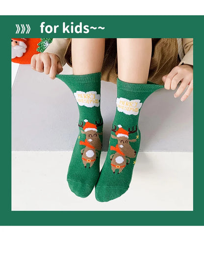 3Pairs/pack Kids Socks for Girls Boys Print Cotton Baby Socks for New Year Children's Christmas Socks For Girls Boys 1-12Years