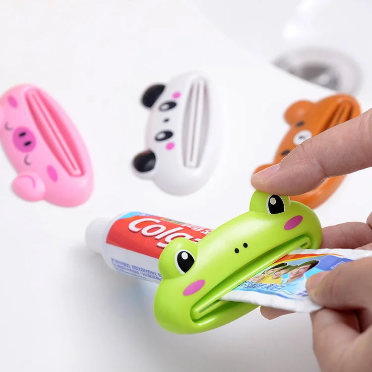 Cute Cartoon Rolling Toothpaste Squeezer Dispenser Facial Cleanser Clips Kid Toothpaste Holder Tube Saver Bathroom Accessories