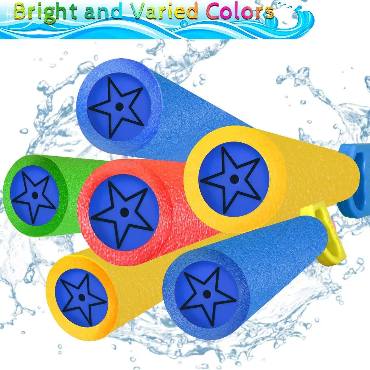 6Pcs Water Gun for Kids 40 Ft Summer Foam Watergun Toys Outdoor Water Squirter Soaker Blaster Swimming Pool Beach Games Toys