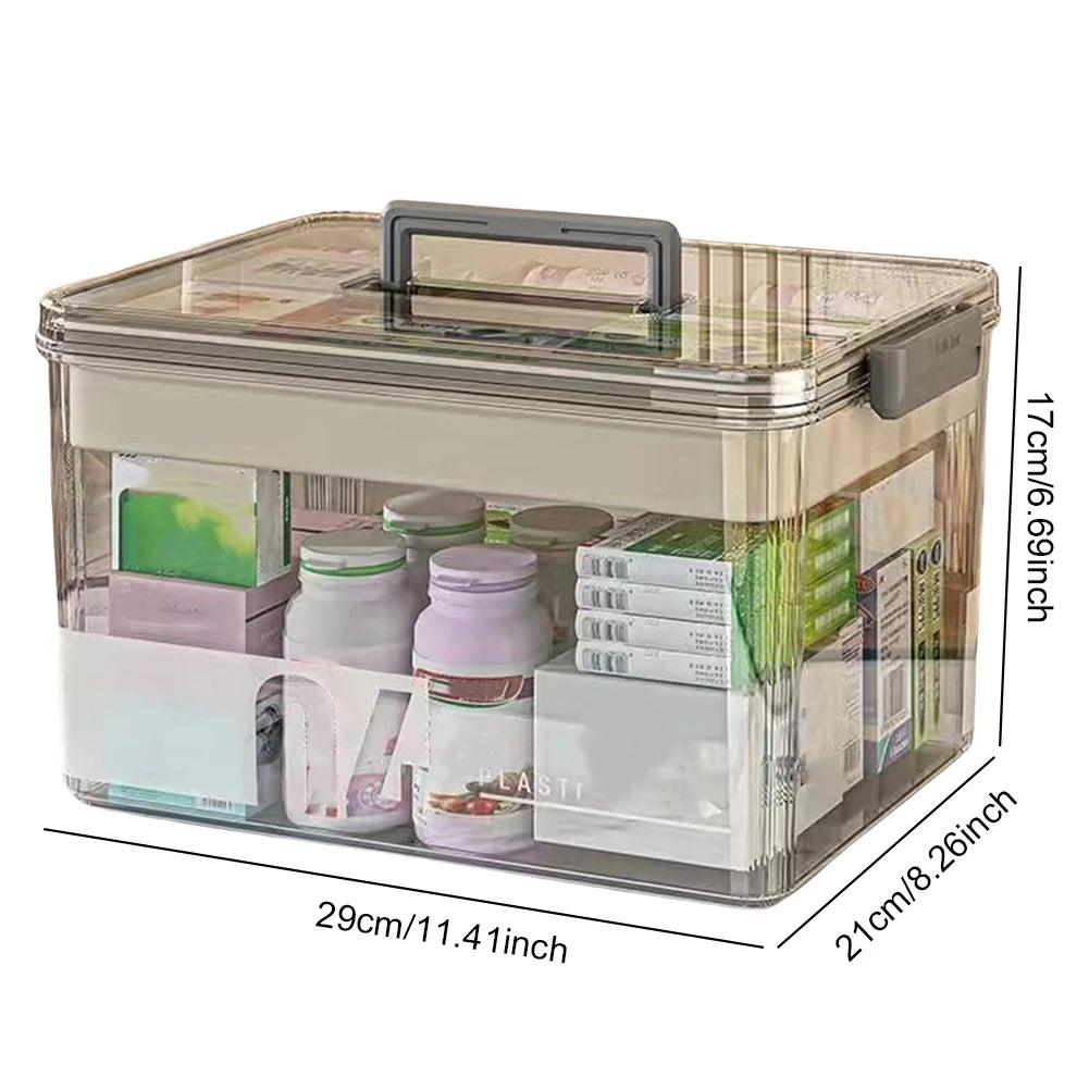 Medicine Box Drawer Home Light Luxury Transparent Multi layered Stackable Dust Proof Large Capacity Desktop Storage Organizer