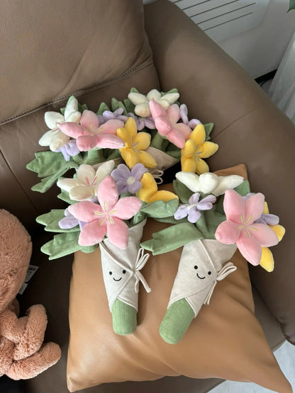 Holding Flowers Plush Toy Eternal Flowers Bouquets Toy Marriage Proposal Props Graduation Ceremony Valentine's Day Birthday gift