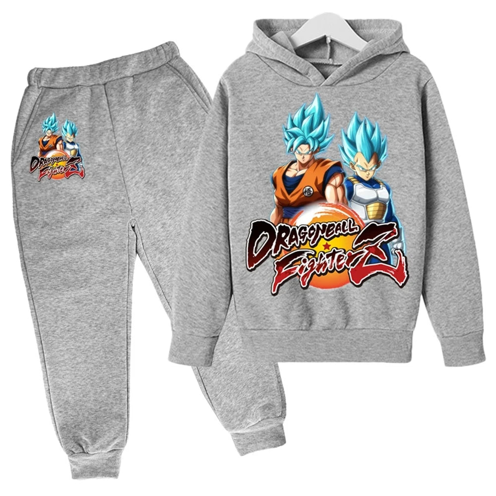 Winter Dragon Ball hoodies for boys and girls, children's cartoon Goku sweatshirts, outdoor sports children's simple fashion top