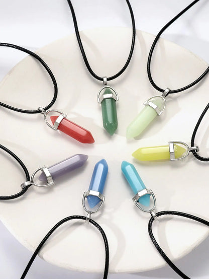 7PCS's Multi -Style Luminous Pendant Necklace, Suitable for Women, Men's Daily Wear, Will Emit Bright Pendant Necklaces