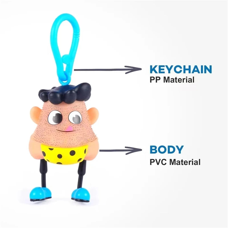 Novelty Plucking Blackhead Fidget Toys Cartoon Pulling Hair Beard Skin Picking Keychain Pimple Anti Stress for Kids Adults Gifts