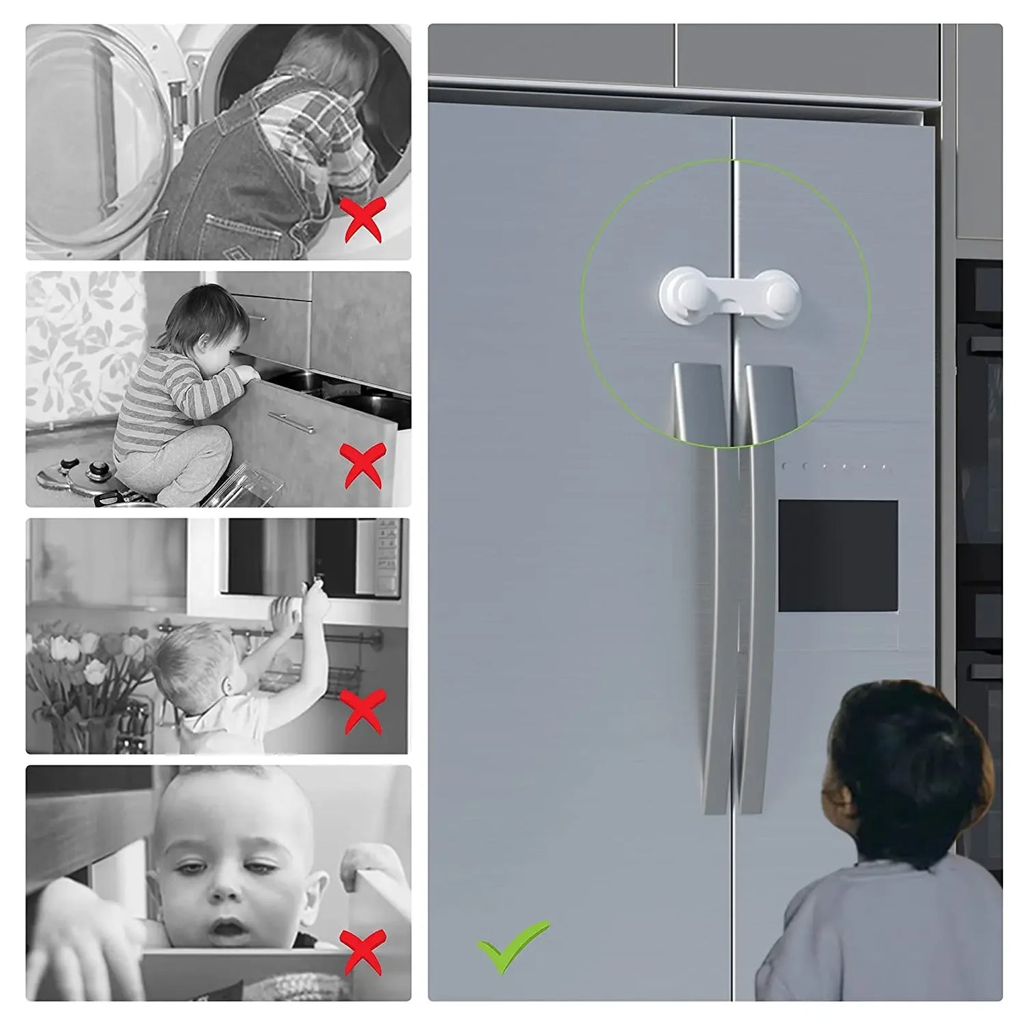 10/6/3pcs Children Security Protector Baby Care Multi-function Child Baby Safety Lock Cupboard Cabinet Door Drawer Safety Locks