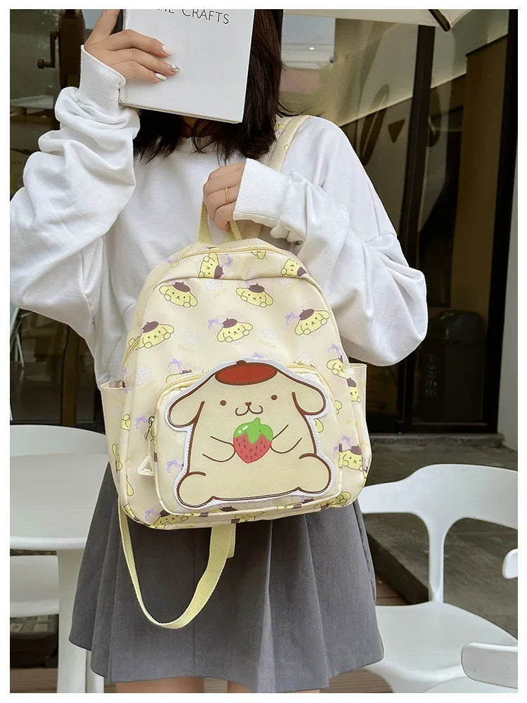 Sanrioed Anime Hello Kitty Cinnamoroll My Melody Kuromi Cute Kid Backpack Kawaii Cartoon Leather Mini School Bag Holiday Gift