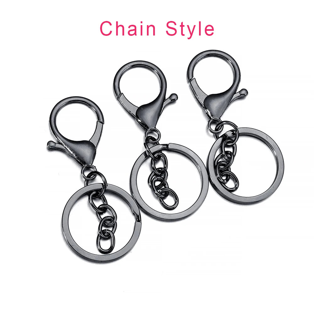 5pcs/lot Key Ring 30mm Keychain Long 70mm Lobster Clasp Key Hook Keyrings For Jewelry Making Finding DIY Key Chains Accessories