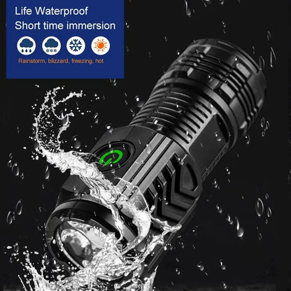 New Ultra Powerful Flashlight 3 Core LED Mini Tactical Flashlight USB Rechargeable High Power LED Torch With Magnet Hand Lamp