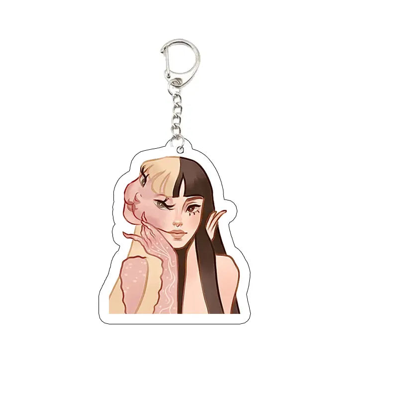 Melanie Martinez Key Chain Key Ring Keychain for Accessories Bag Acrylic Sunny Pendant Melanie Martinez Keyring Chains Jewelry F