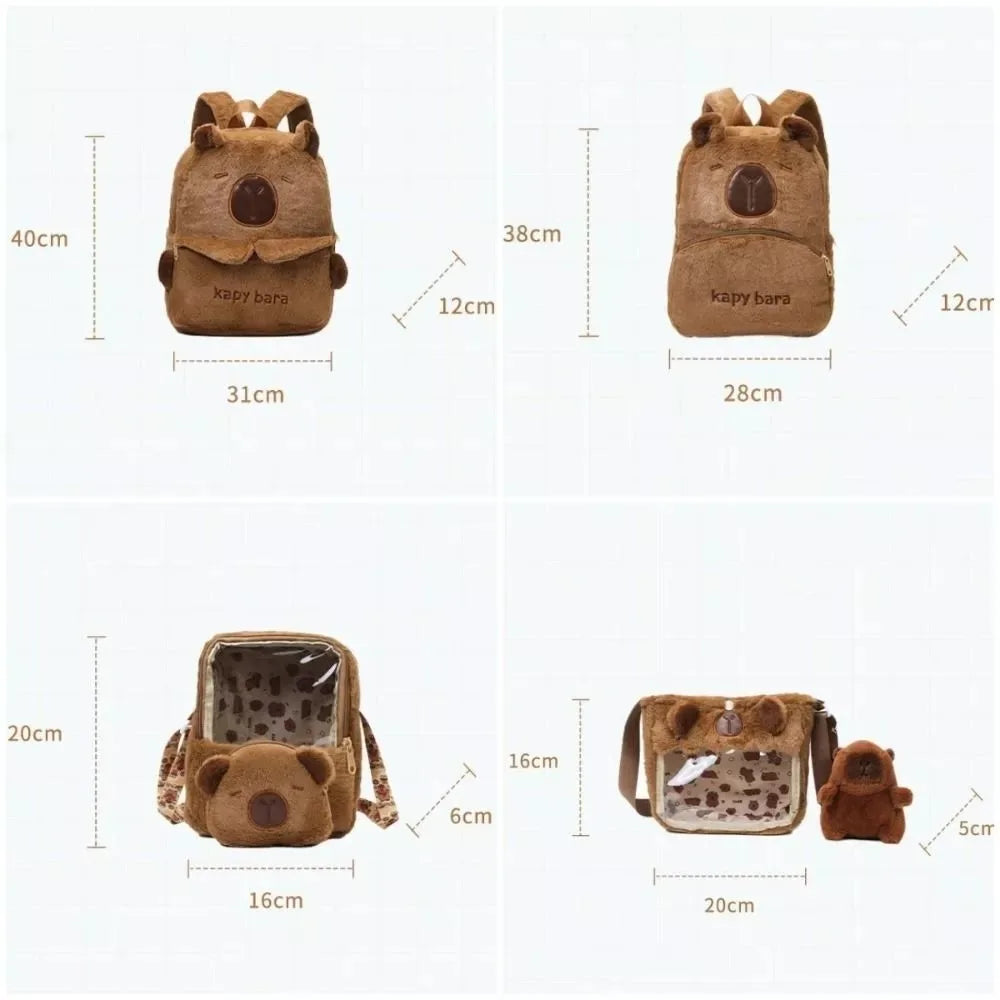 Shoulder Bag Capybara Plush Backpack Animals Students School Bag Couple