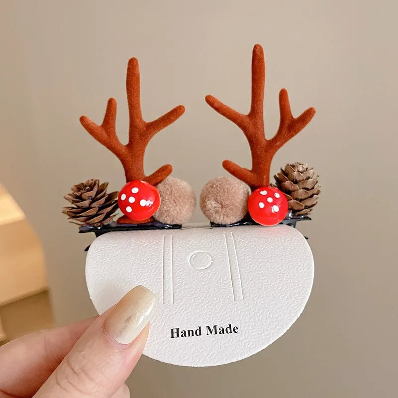 Moresoo Christmas Hair Clips Hair Accessories 1Pair For Women Girls Lovely Hair Pins Headbands Girls Beauty Headdresses Cute