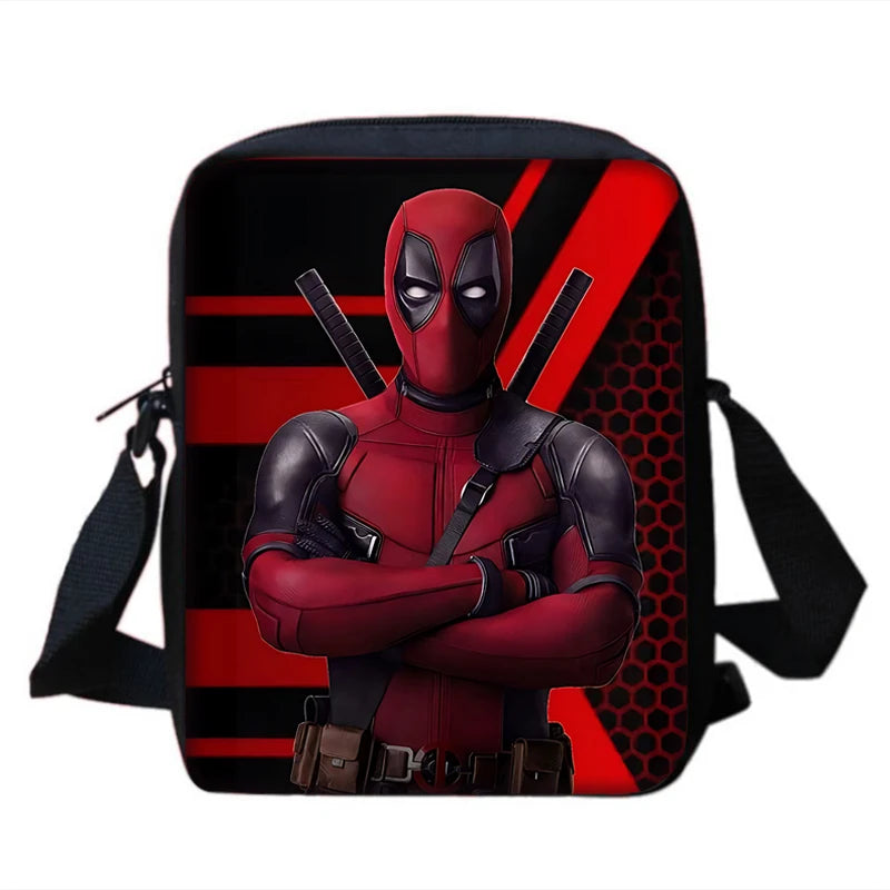 3Pcs Set Deadpools Heroes Child Backpacks Shoulder Bag Pencil Case Pupil Large Capacity School Bags for Boys Girls Best Gift