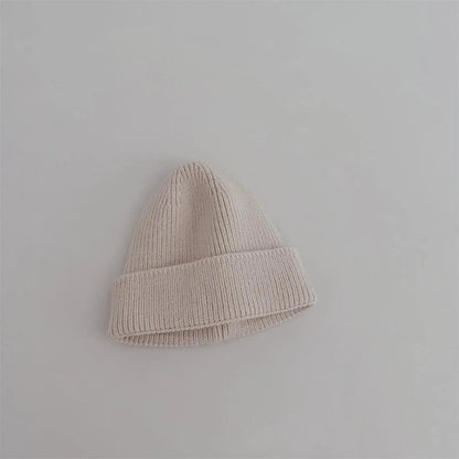 Autumn Winter Knitsuit Boy Girl Children Candy Color Solid Casual Knitted Hat Baby Warm Soft Cotton Cap Kid Fashion Kniting Caps